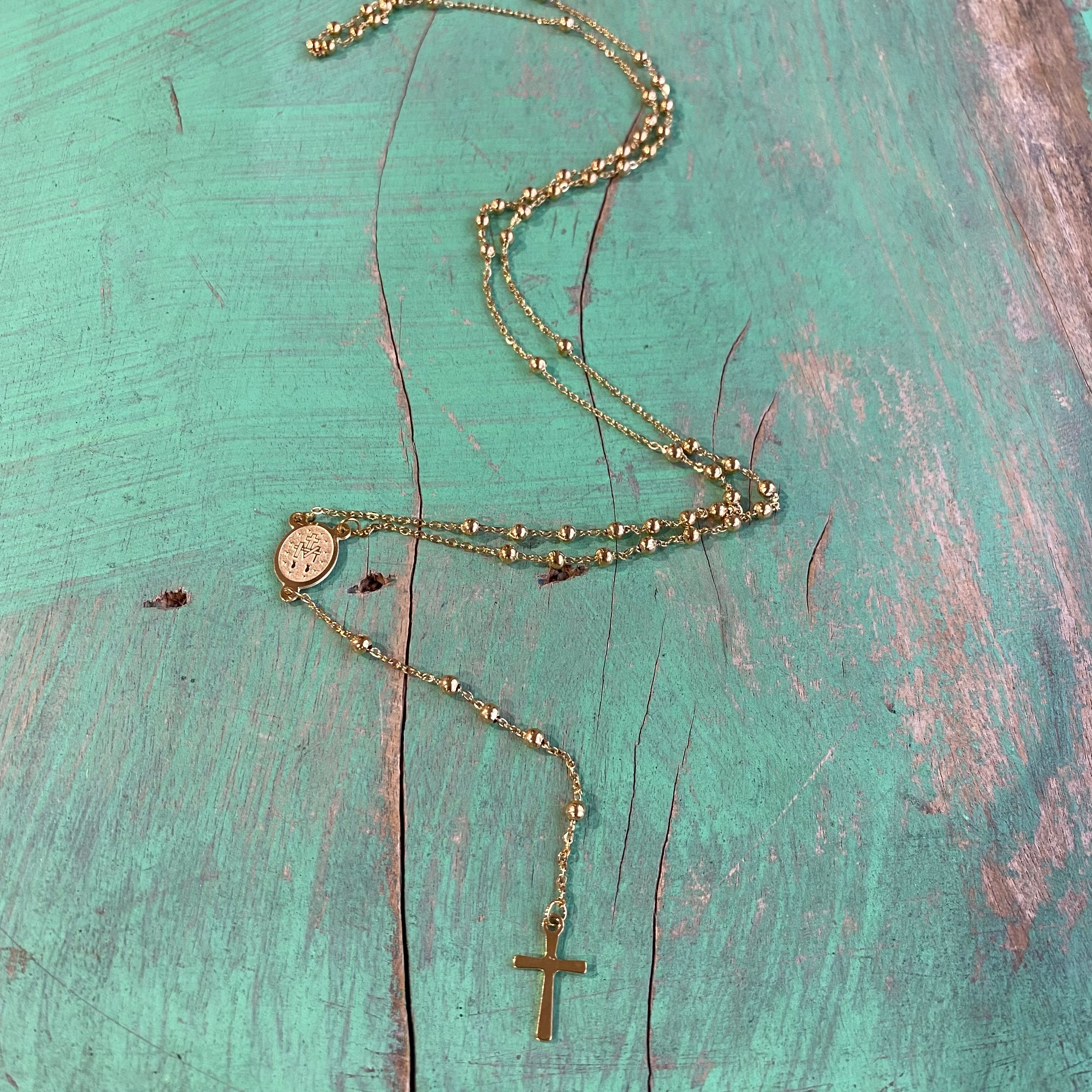 Miraculous Medal Rosary Necklace