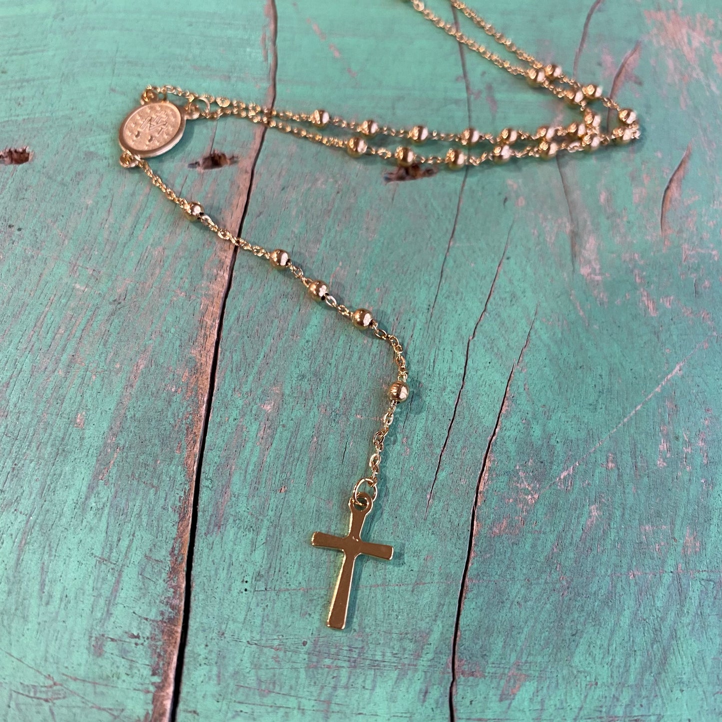 Miraculous Medal Rosary Necklace