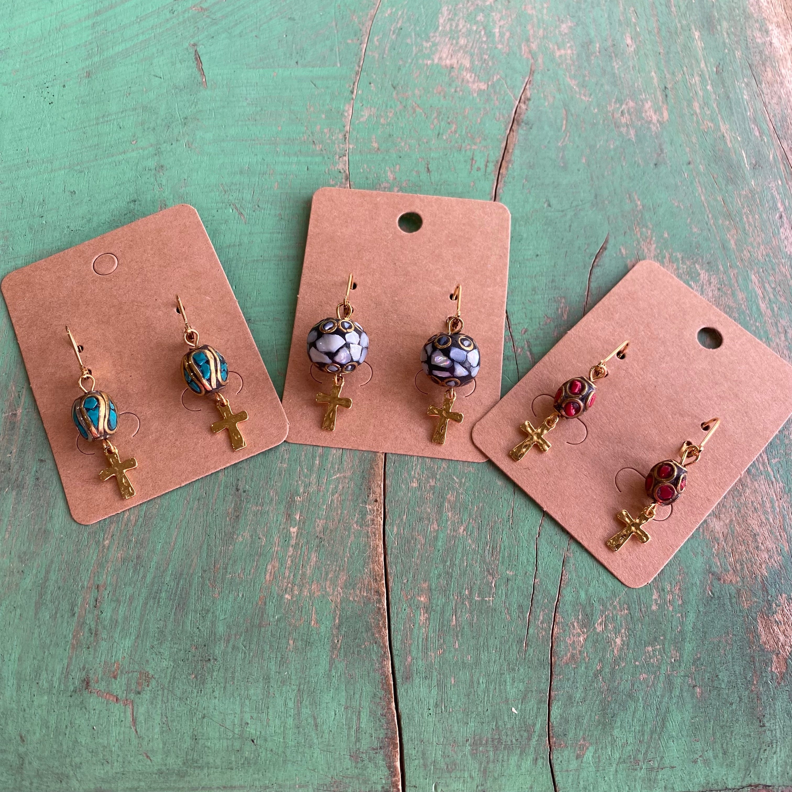 Boho Chic Cross Earrings