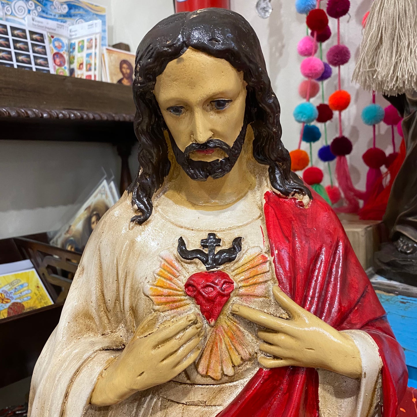 Clay Sacred Heart of Jesus Statue