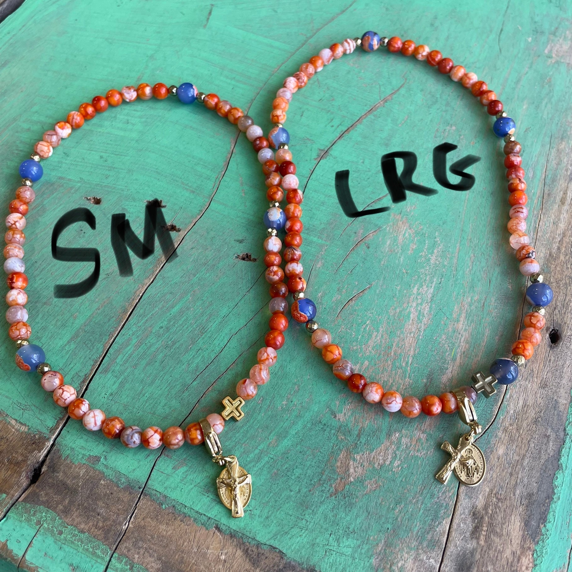 Rosary Wrap Bracelet with Gold Accents