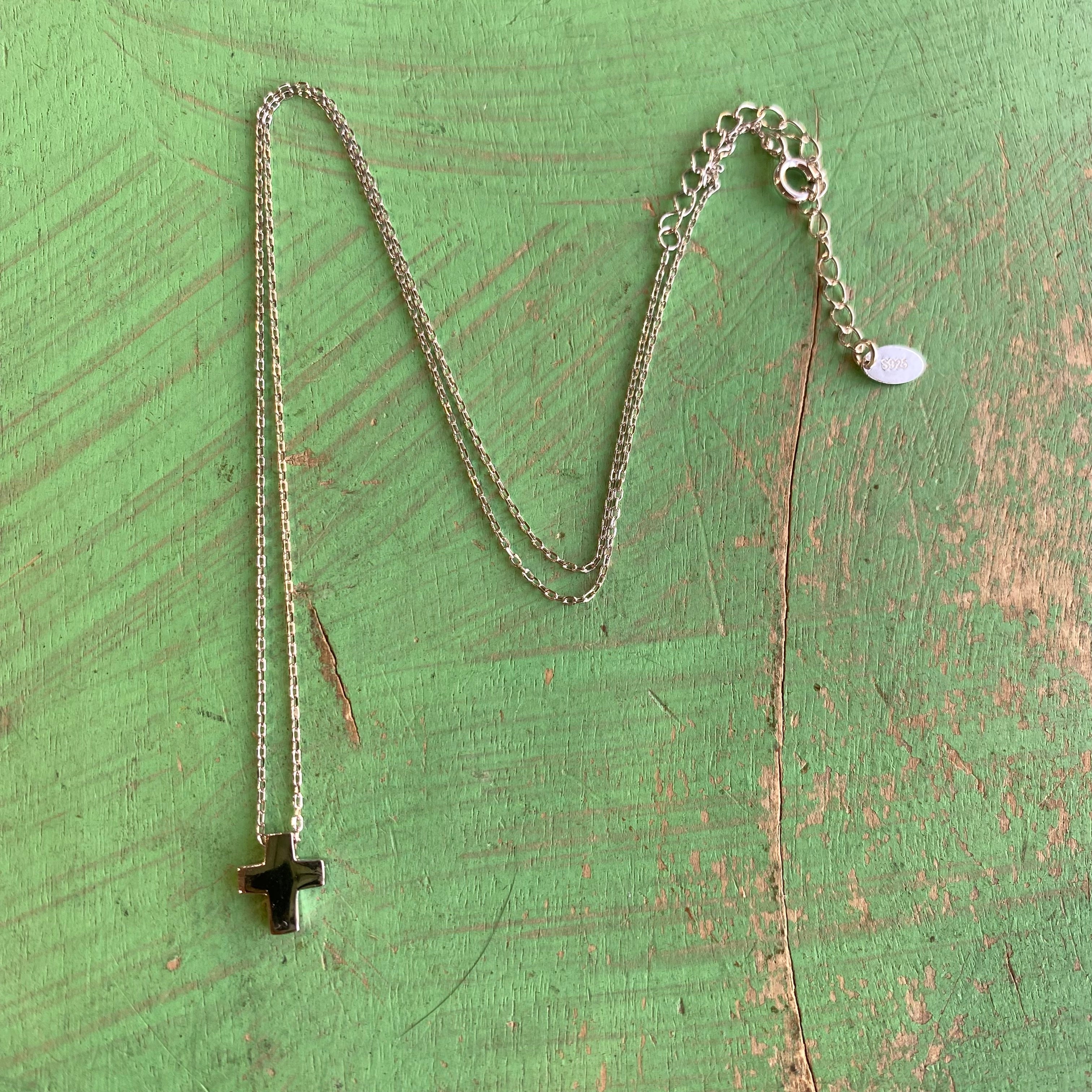 Sterling Silver Simple & Sweet Cross Necklace