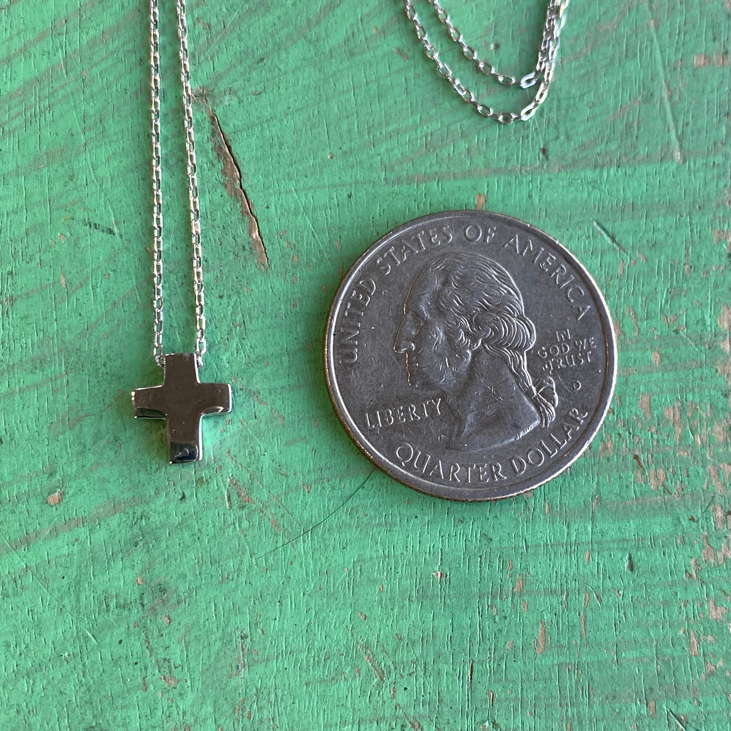 Sterling Silver Simple & Sweet Cross Necklace