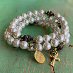 Pearl Rosary Wrap Bracelet