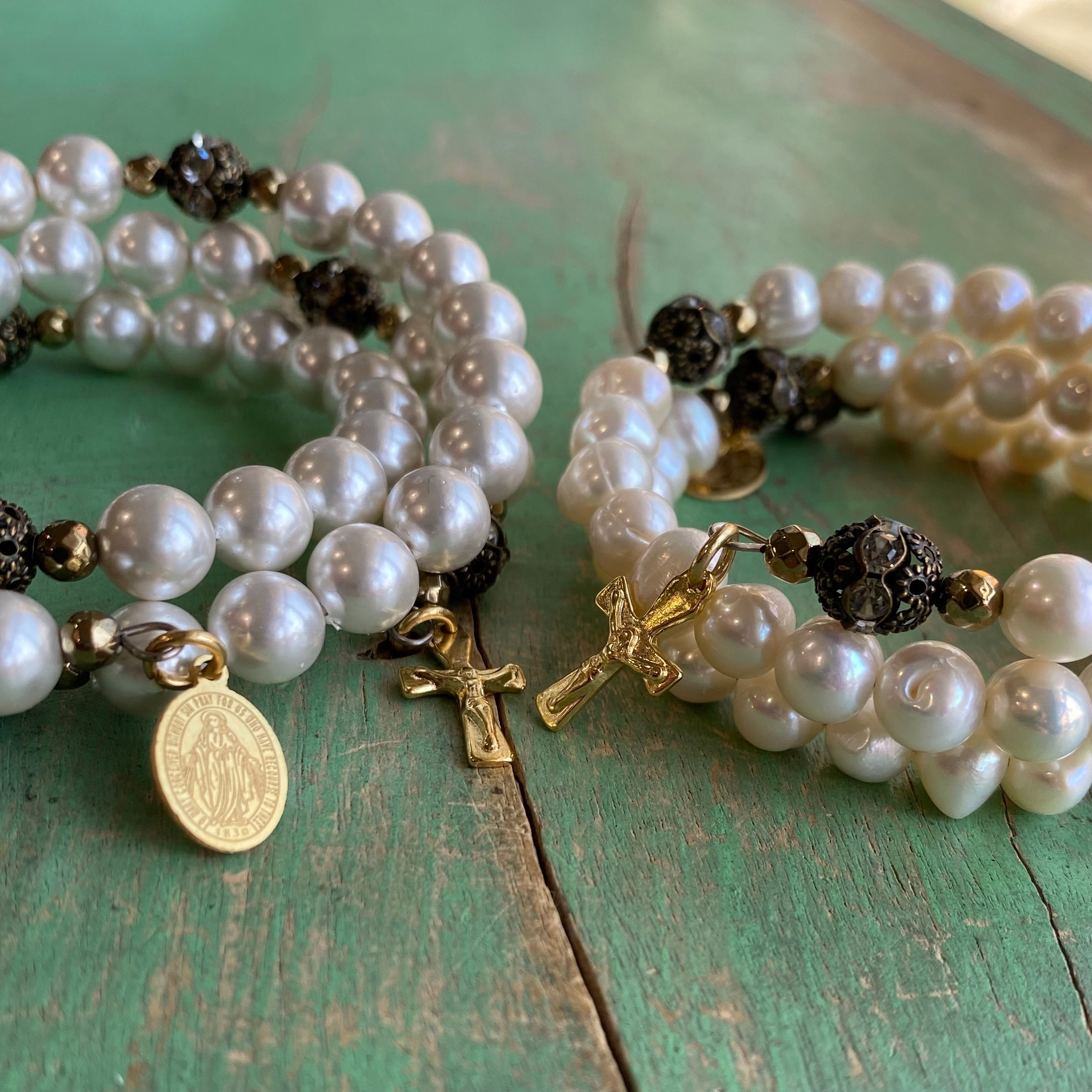 Pearl Rosary Wrap Bracelet