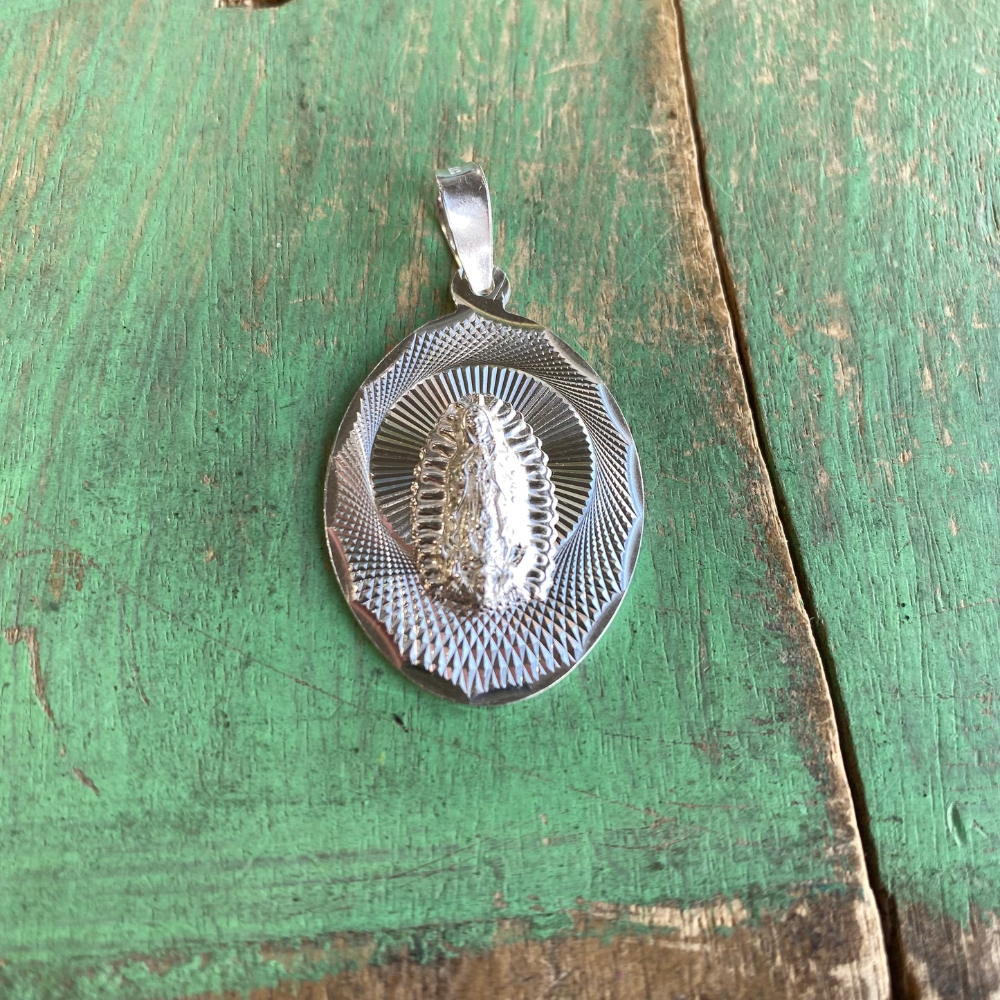 Sterling Silver OLG Textured Rays Pendent