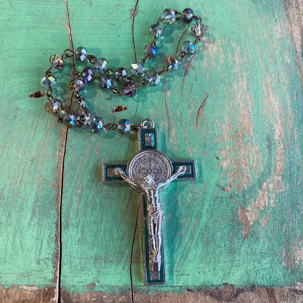 St Benedict Enamel Crucifix Car Blessings