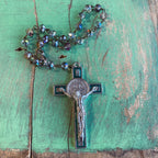St Benedict Enamel Crucifix Car Blessings