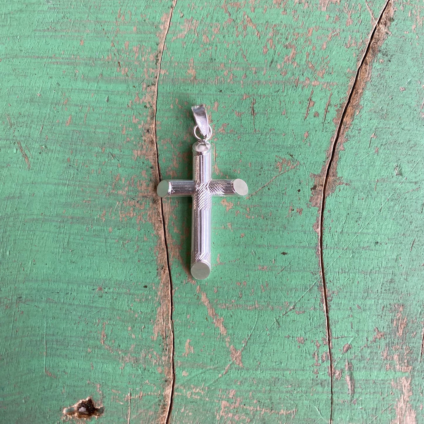 Sterling Silver Textured Cross Pendent