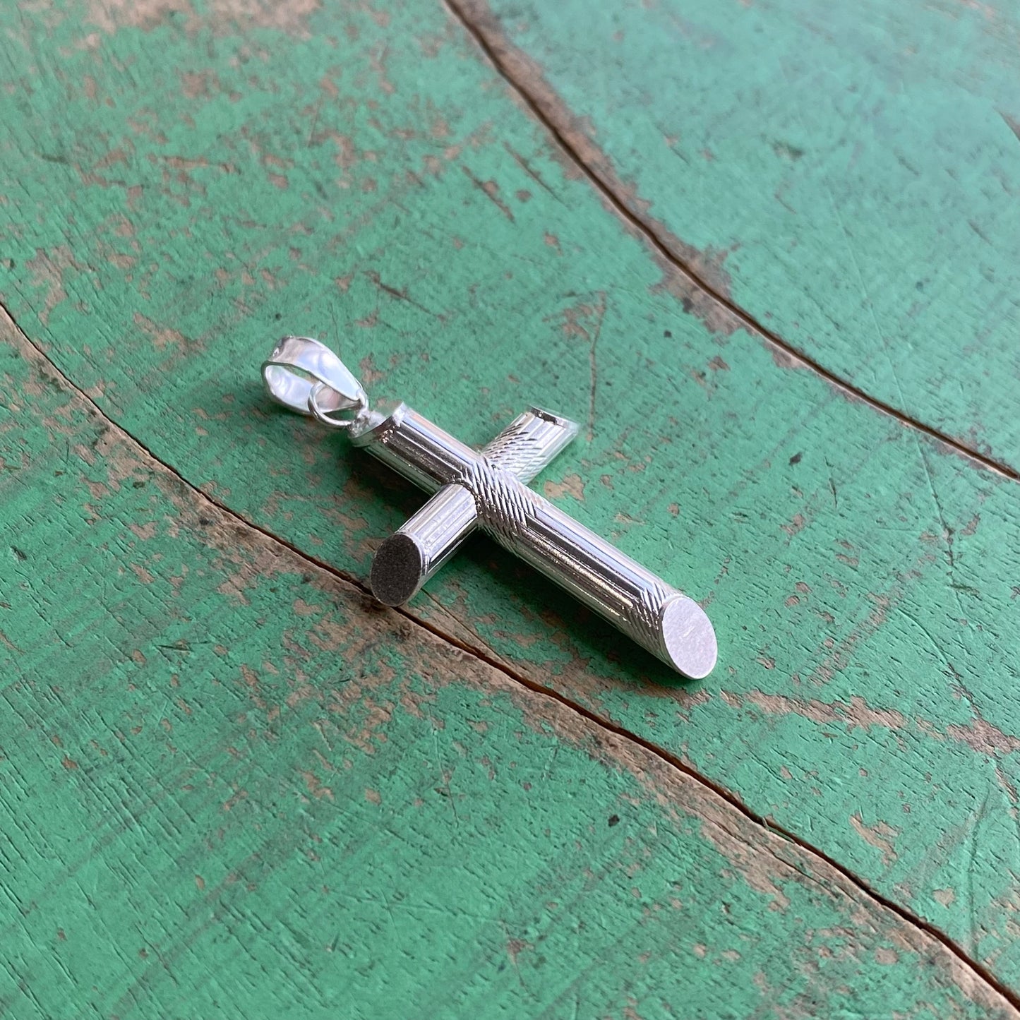 Sterling Silver Textured Cross Pendent