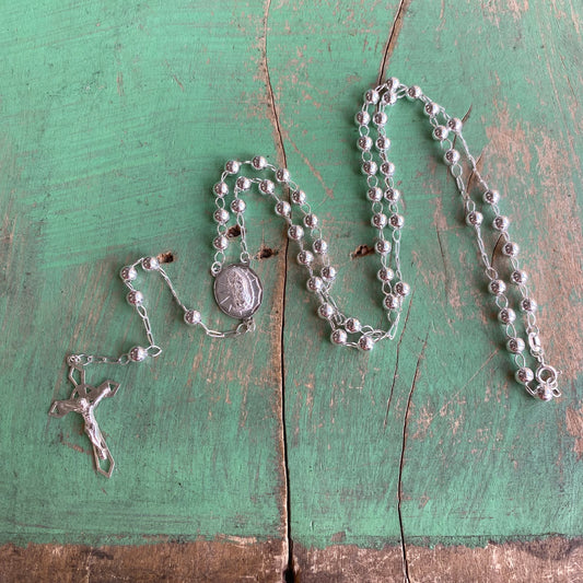 Sterling Silver OLG 5mm Rosary