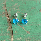 Sterling Silver Birthstone Studs