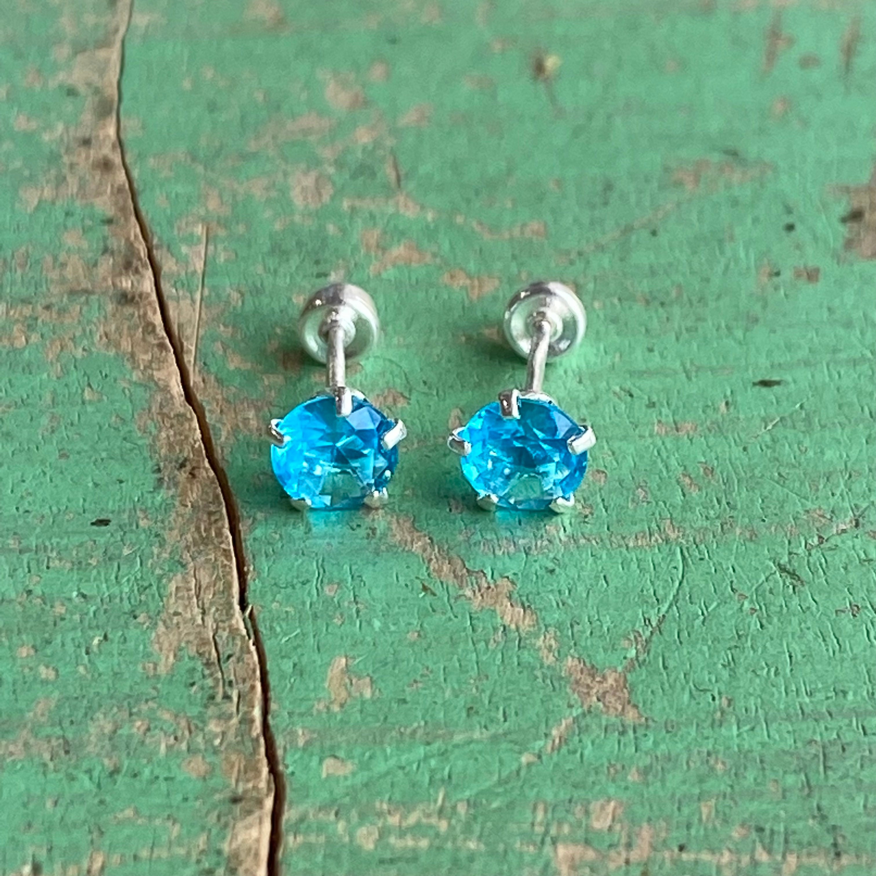 Sterling Silver Birthstone Studs