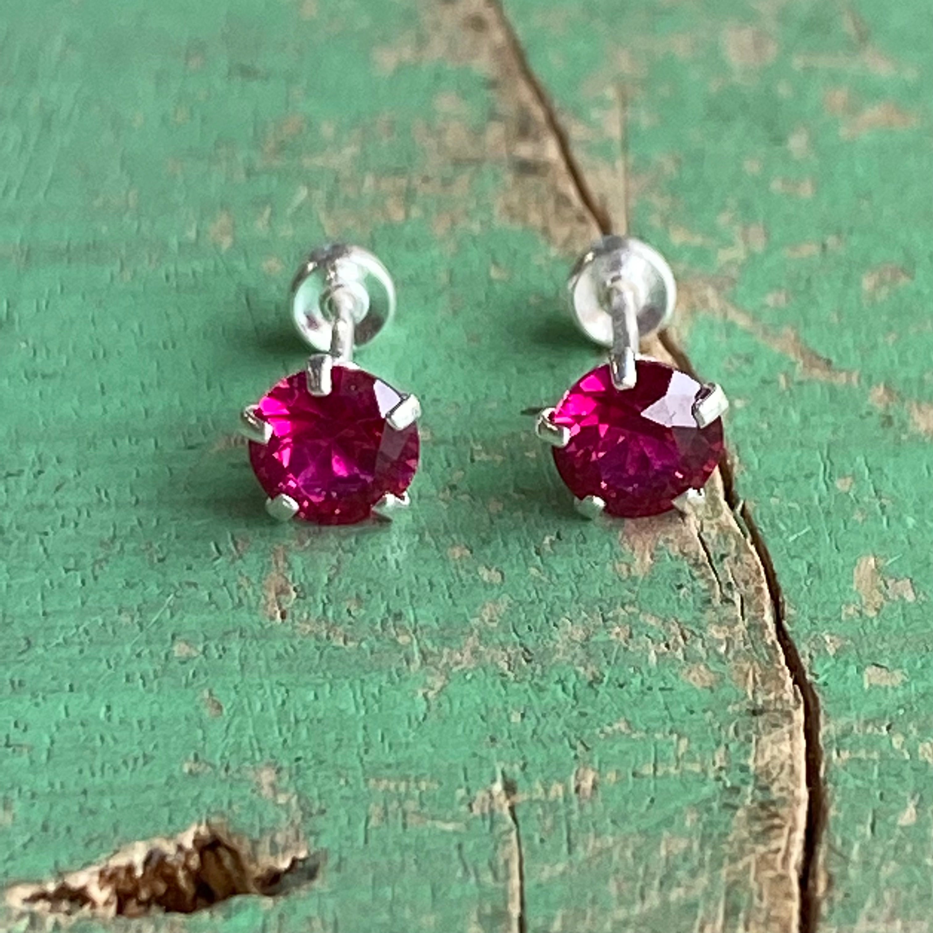 Sterling Silver Birthstone Studs