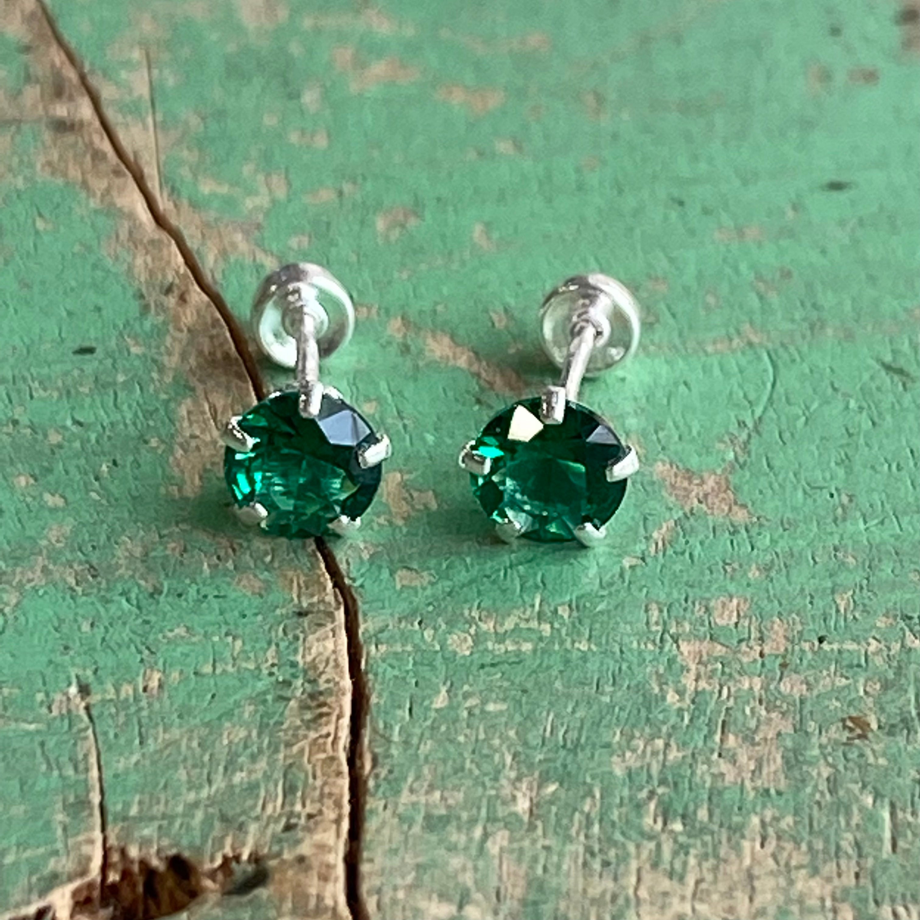 Sterling Silver Birthstone Studs