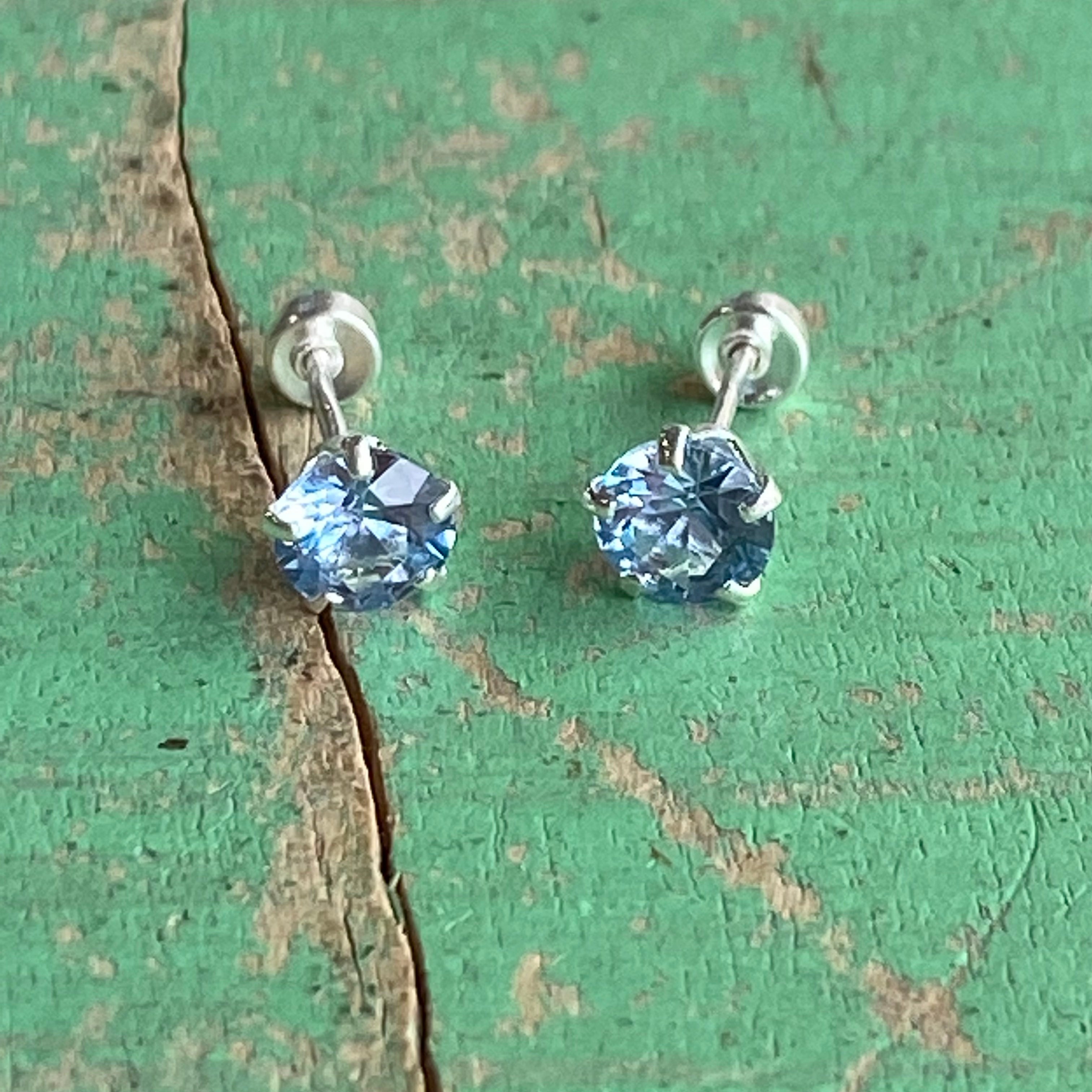 Sterling Silver Birthstone Studs