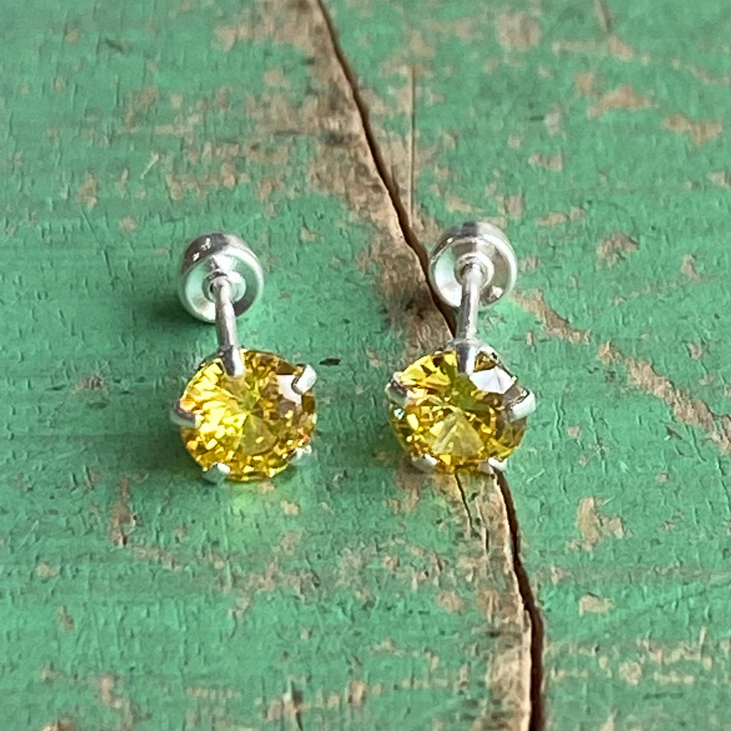 Sterling Silver Birthstone Studs
