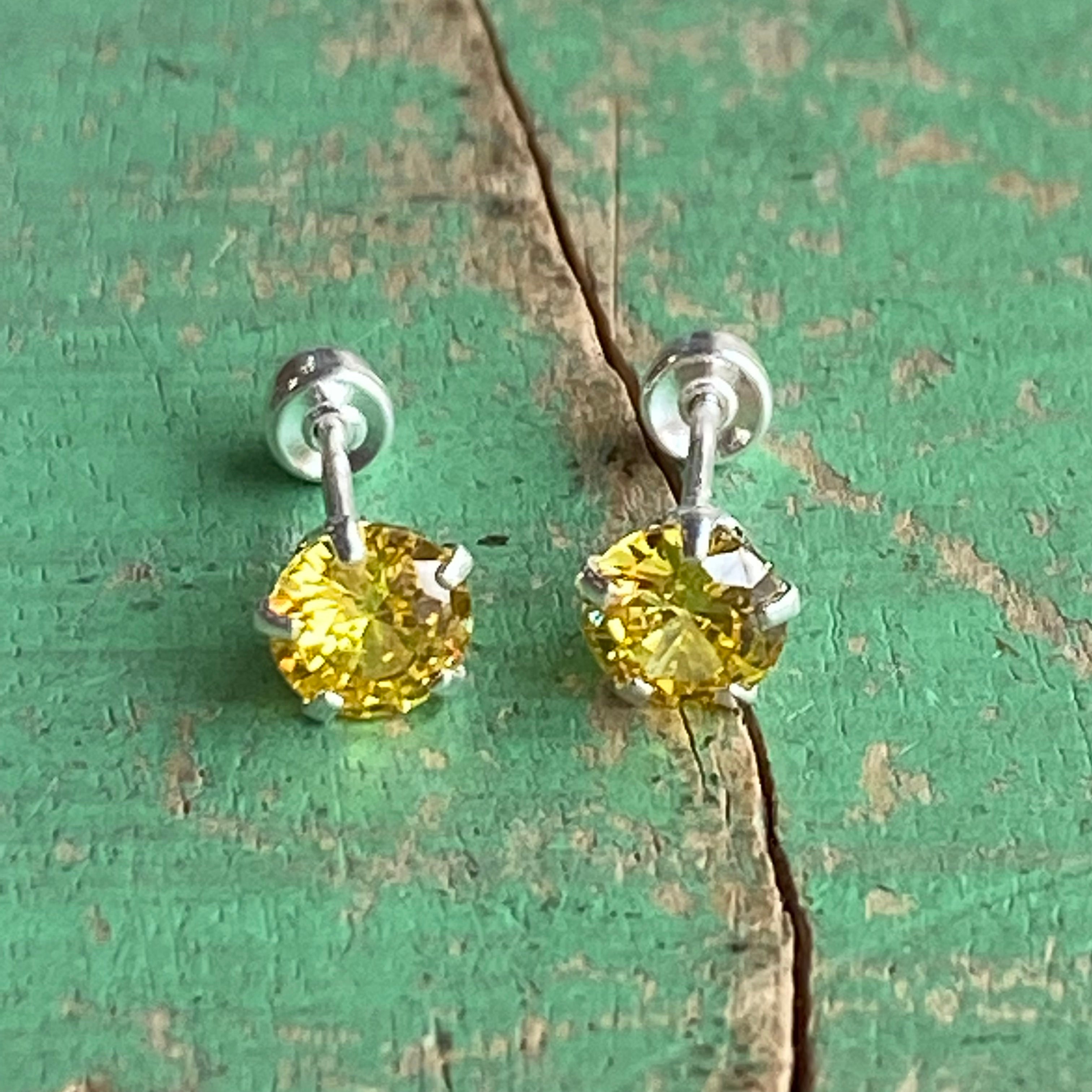 Sterling Silver Birthstone Studs