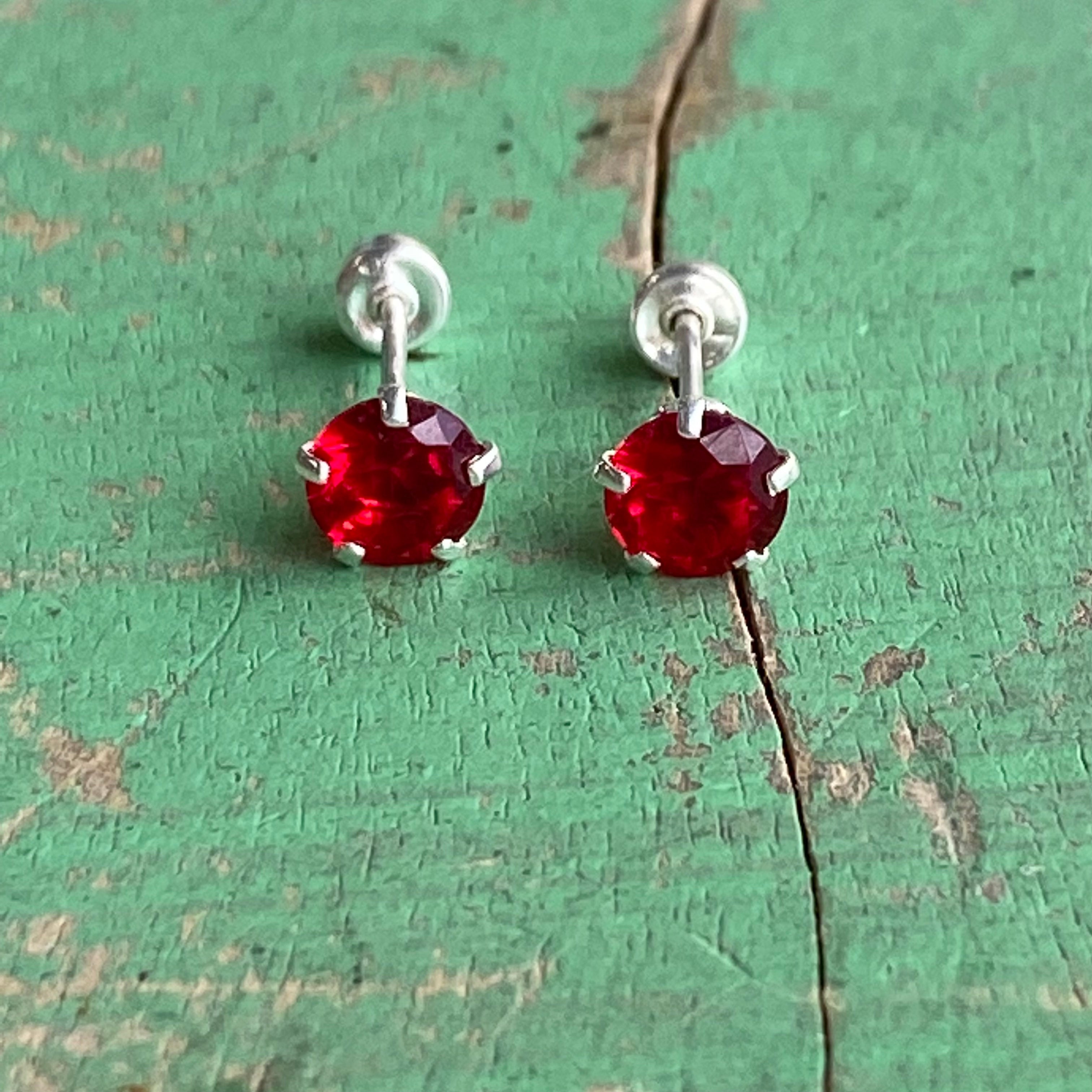 Sterling Silver Birthstone Studs