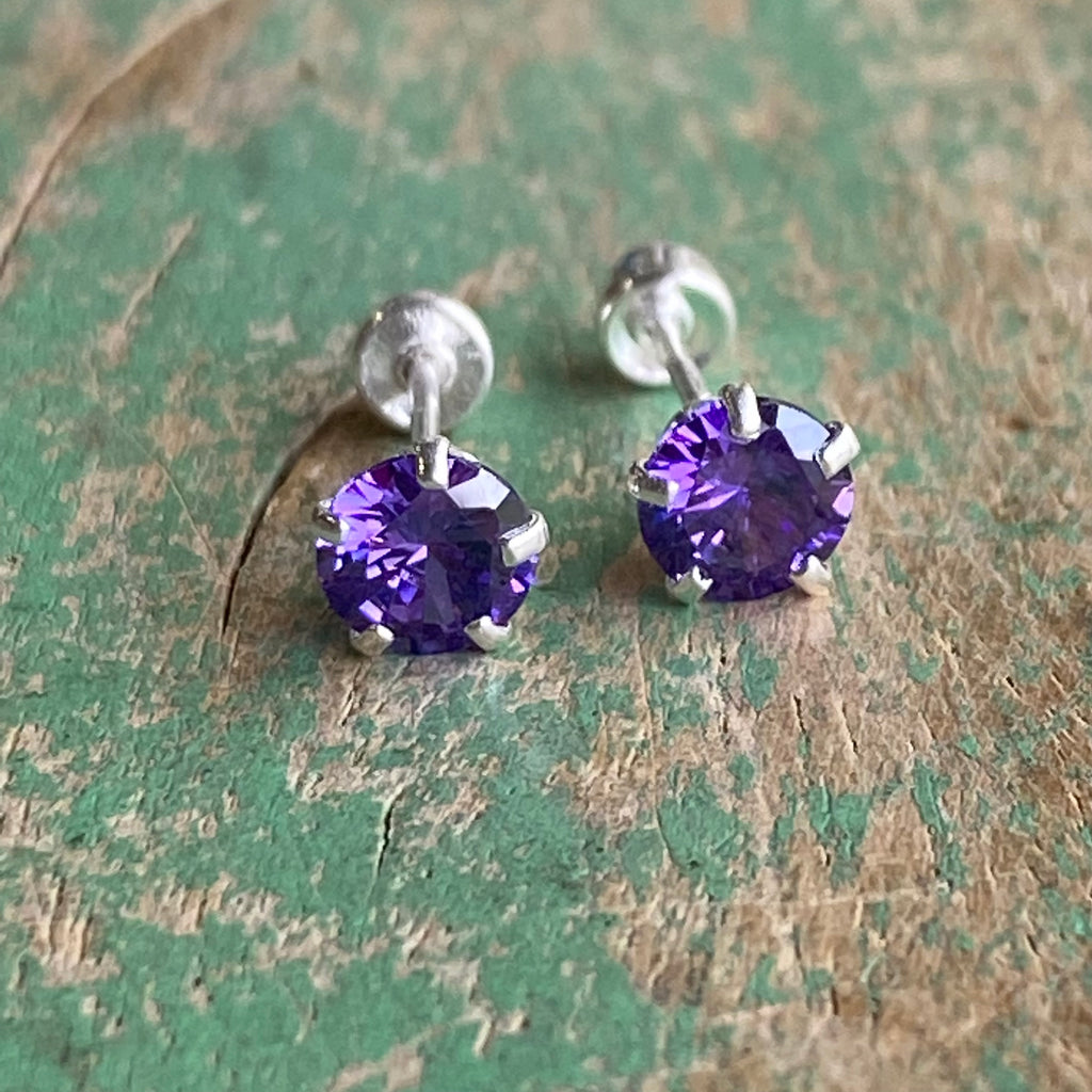 Sterling Silver Birthstone Studs