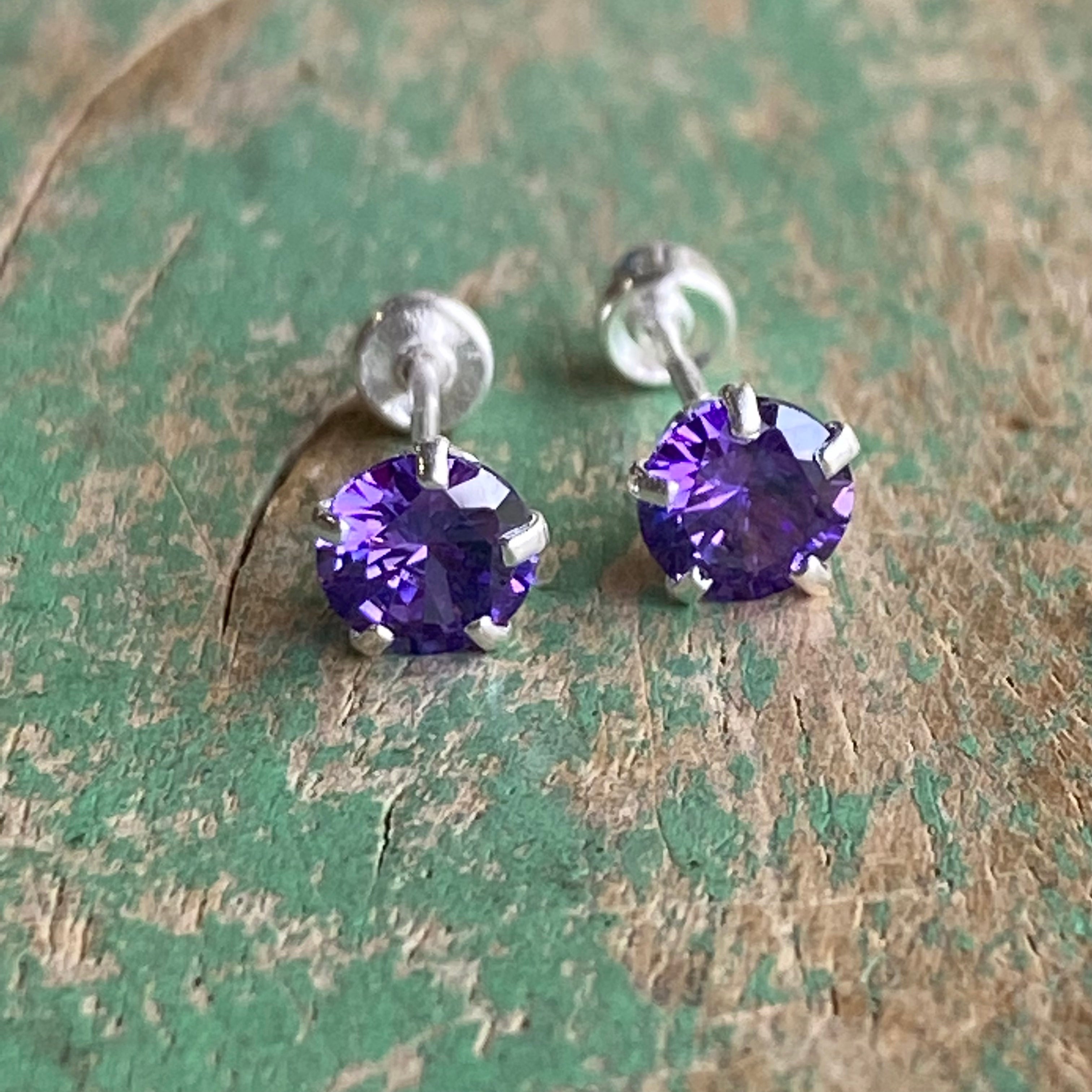 Sterling Silver Birthstone Studs