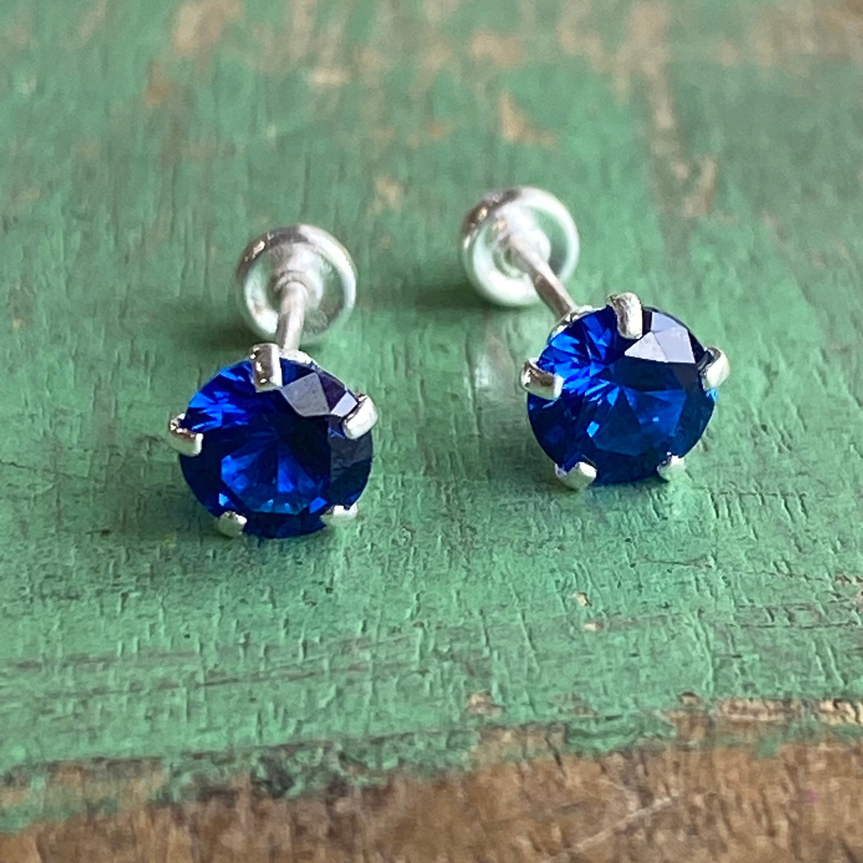 Sterling Silver Birthstone Studs
