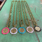 Colorful St Benedict Chain Necklace or Earrings