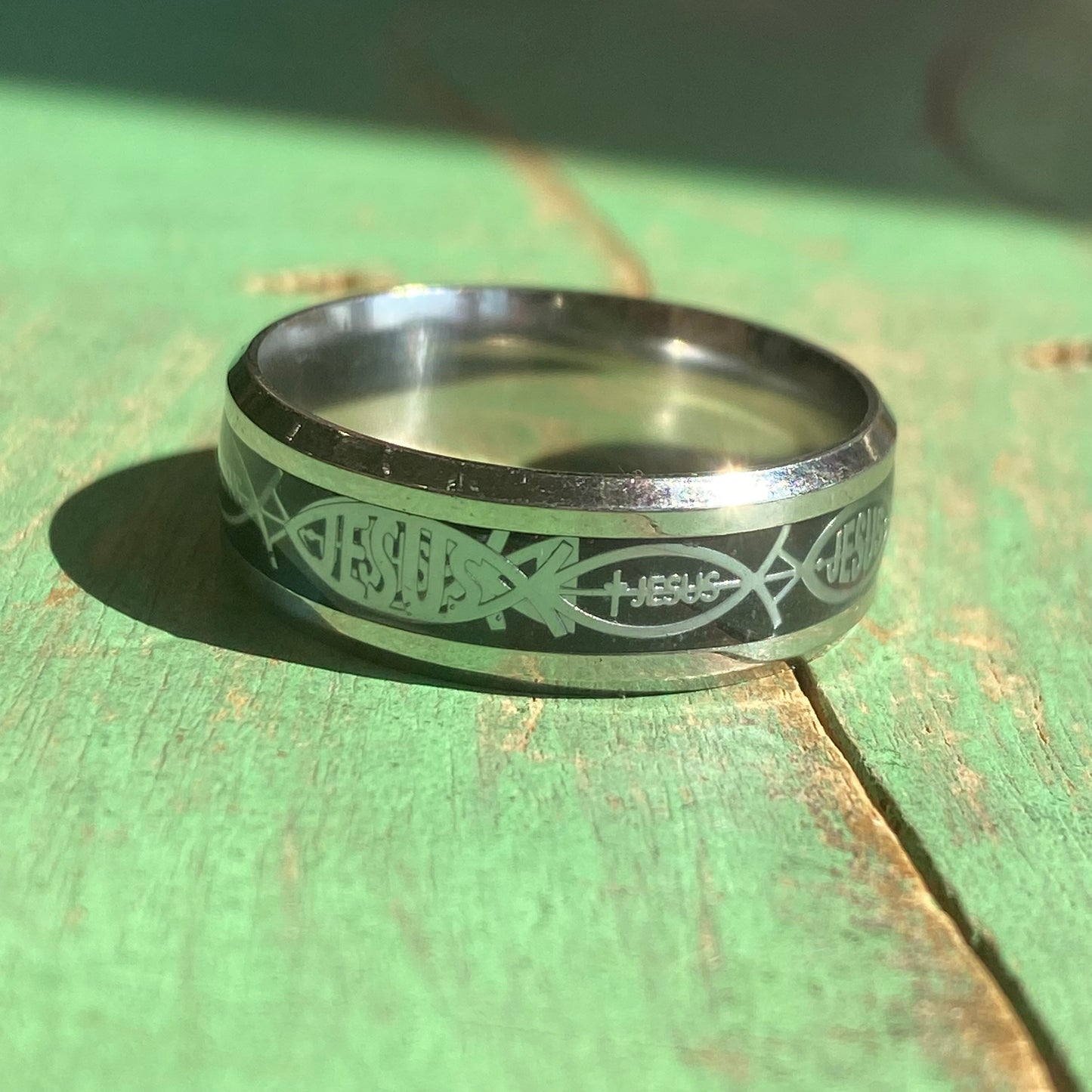 Stainless Steel Ithcus Jesus Ring