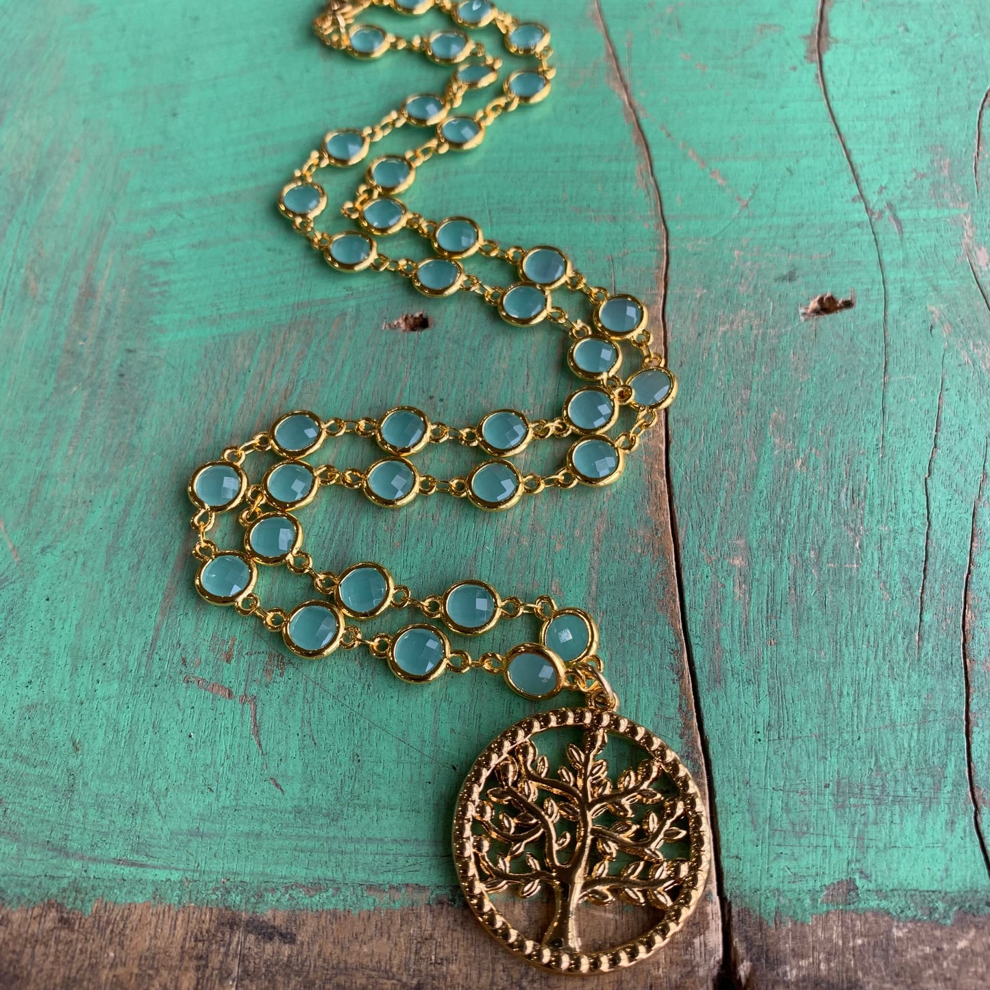 Tree of Life Glass Link Necklace