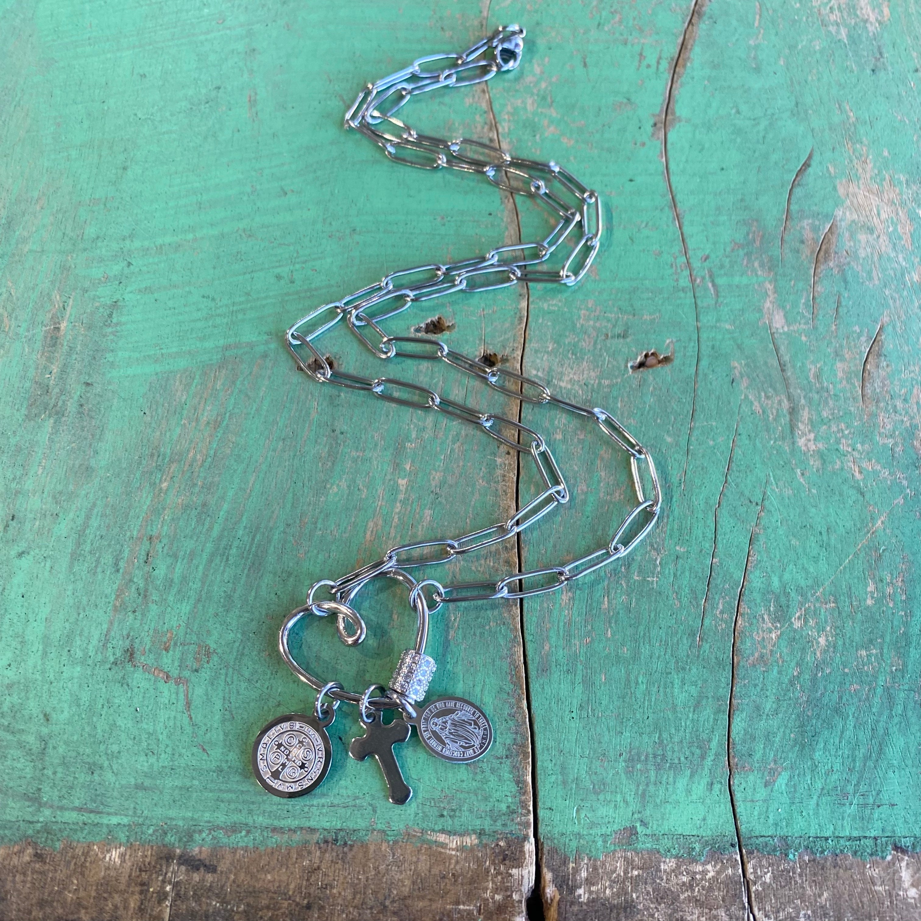 Heart of Faith Paperclip Chain Necklace