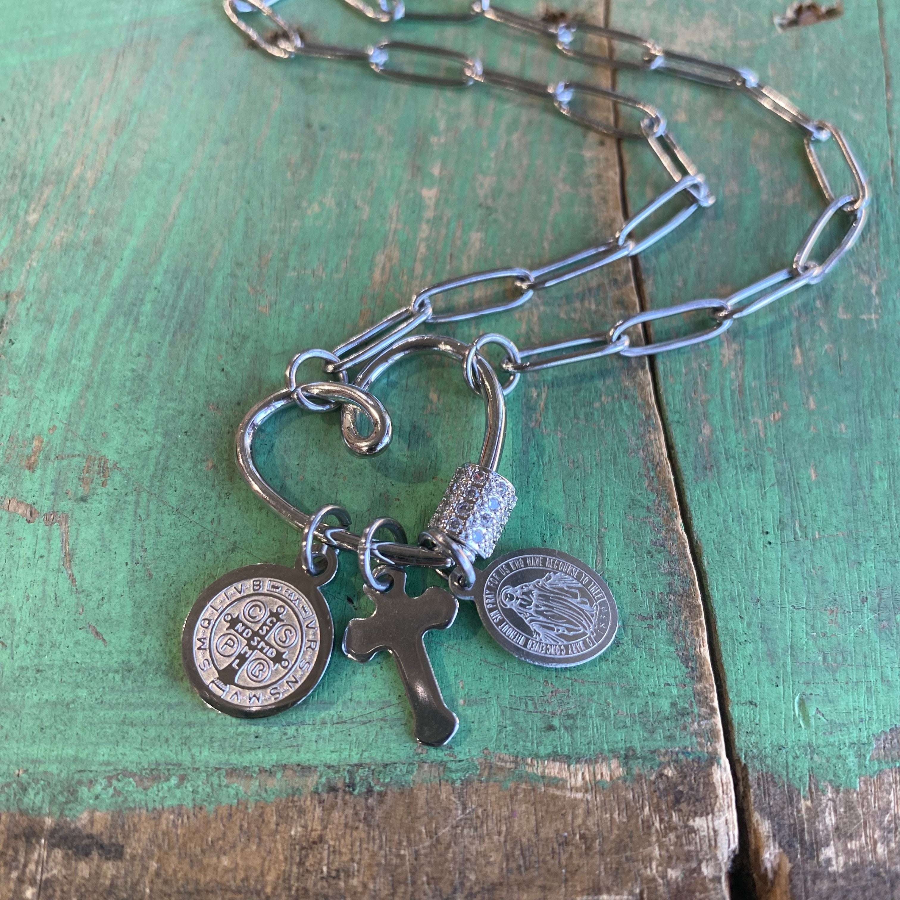 Heart of Faith Paperclip Chain Necklace