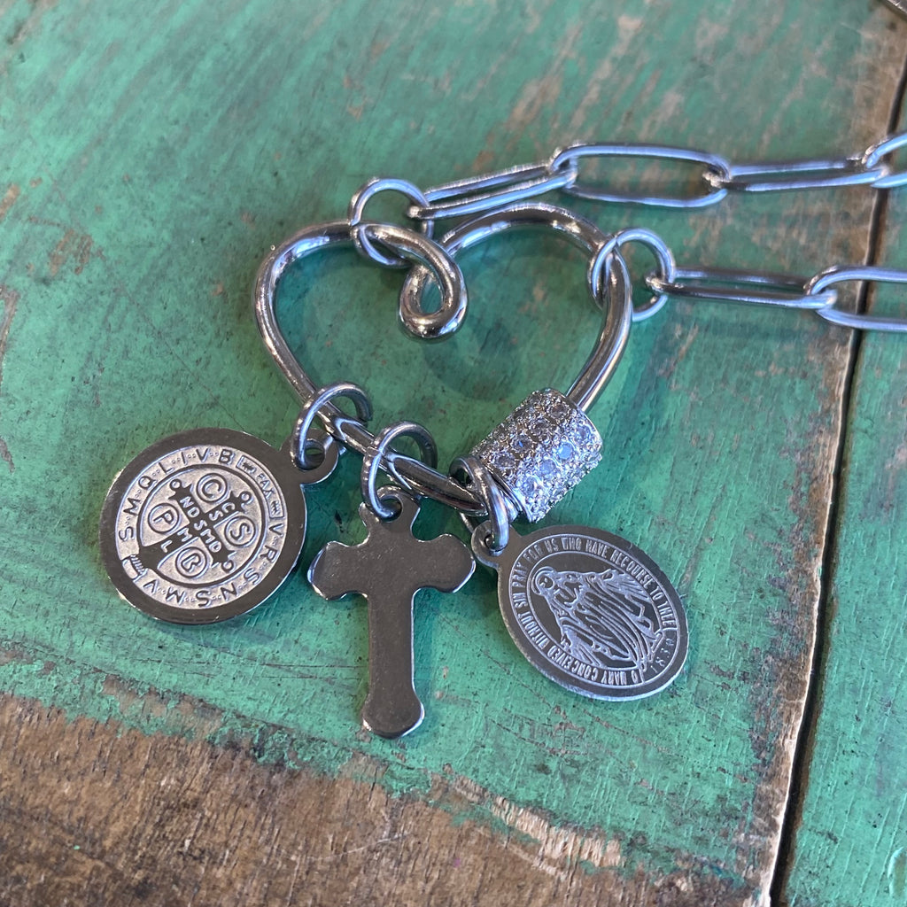 Heart of Faith Paperclip Chain Necklace