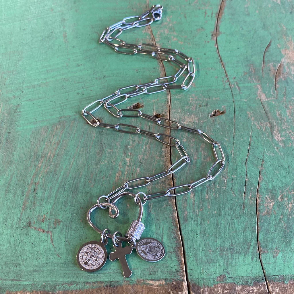 Heart of Faith Paperclip Chain Necklace