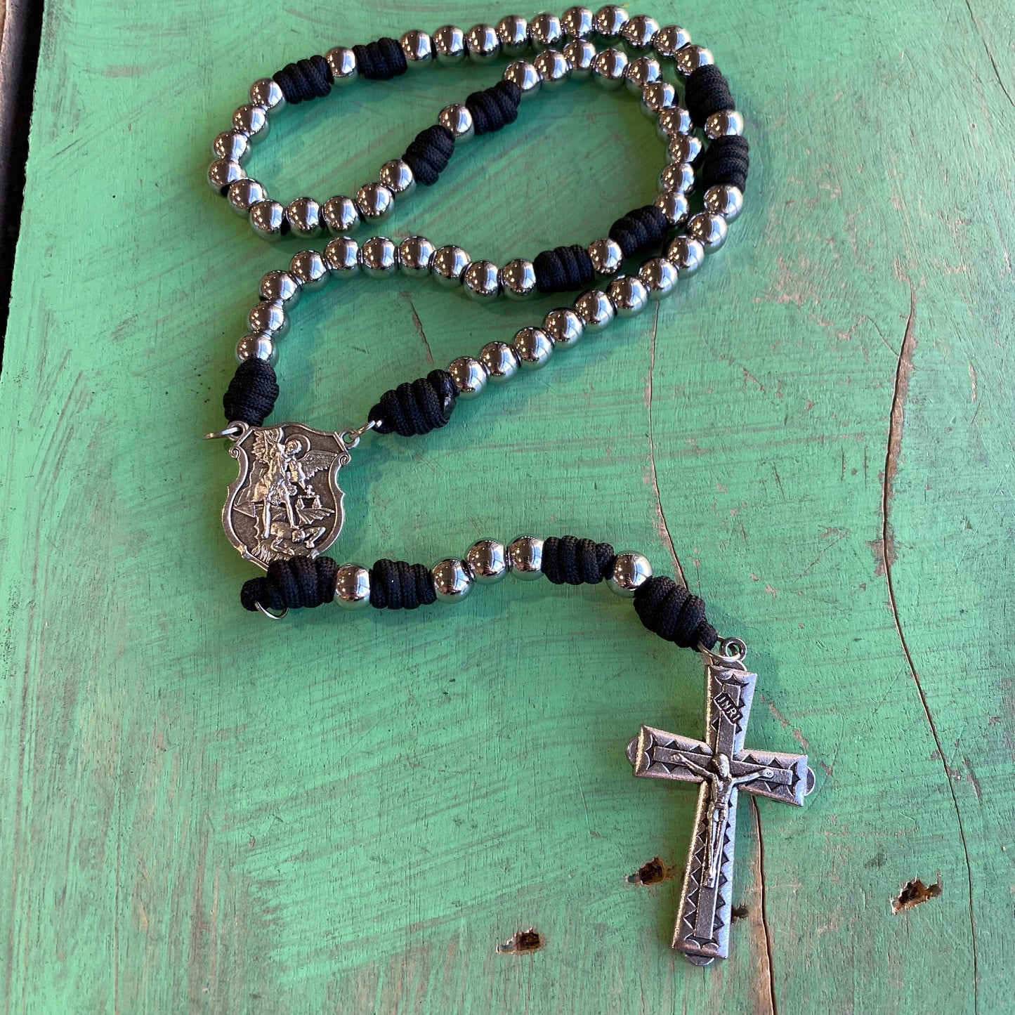 St Michael Stainless Steel Paracord Rosary