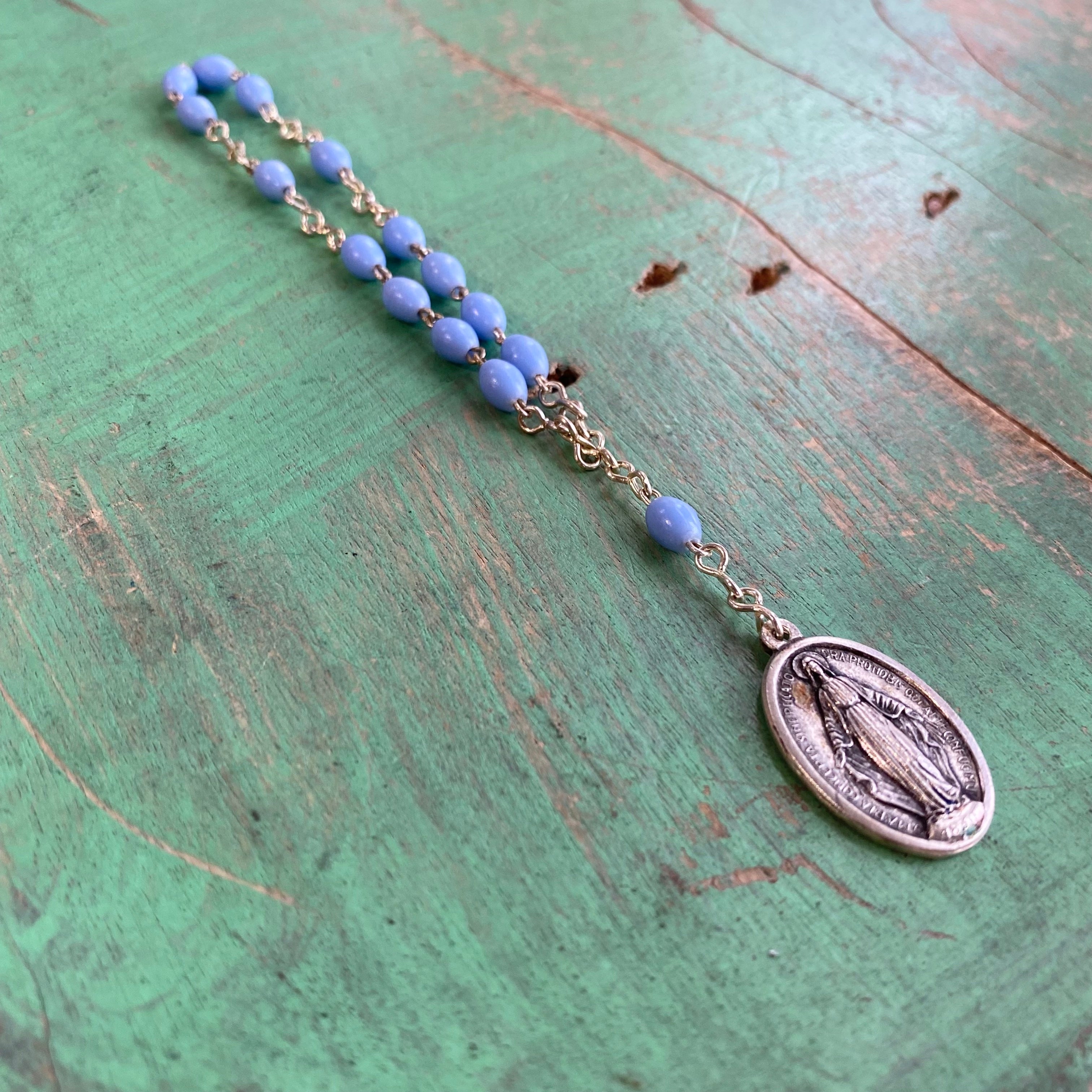 Vintage Light Blue Decade Rosary