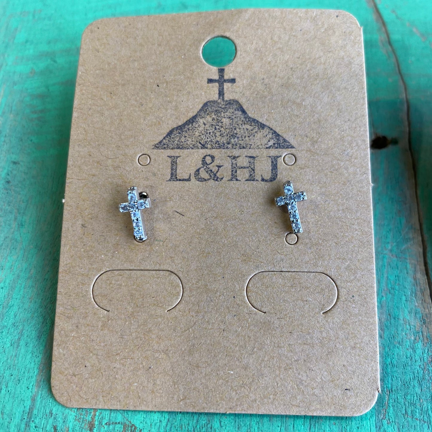 Dainty Mini CZ Cross Earrings