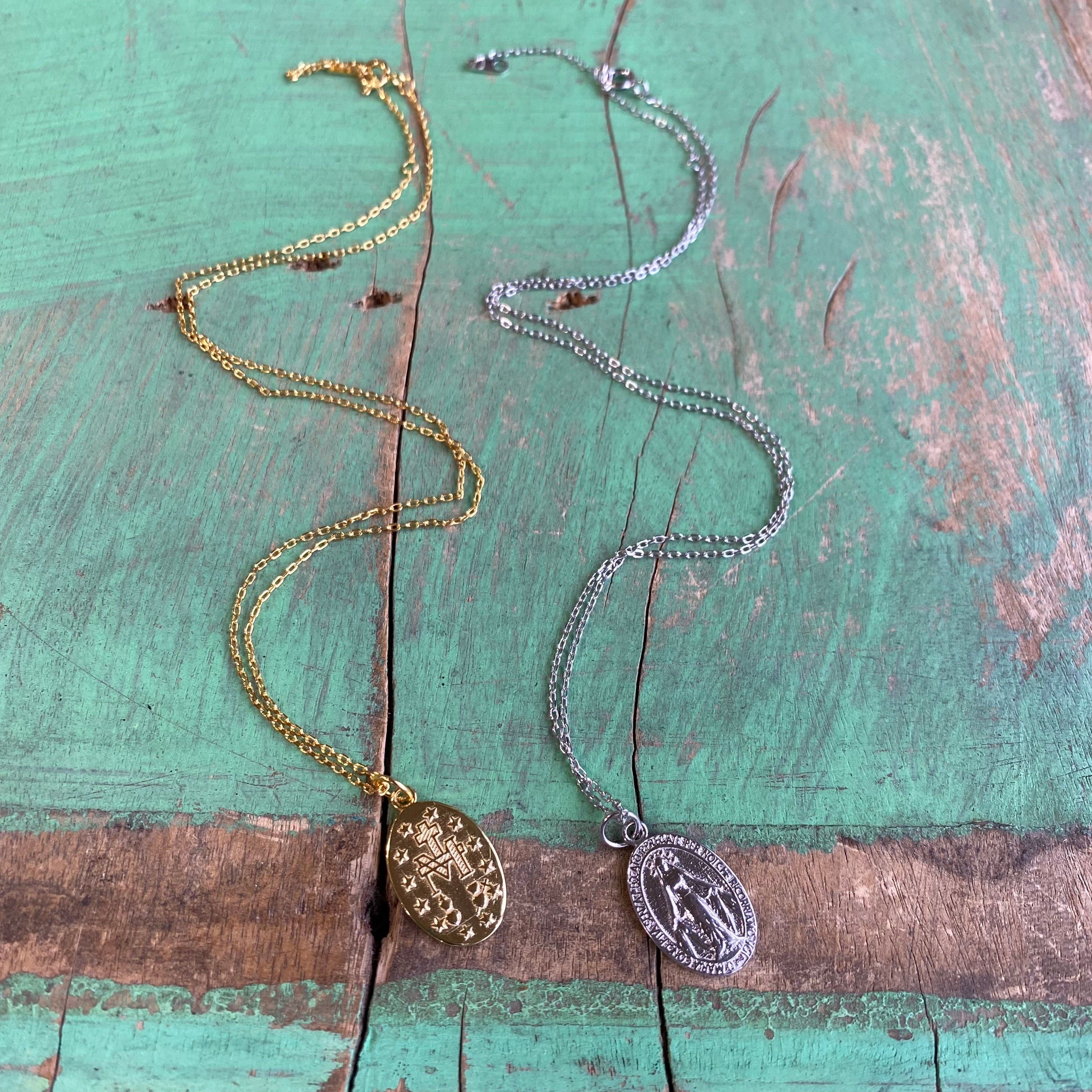 Sterling Silver Miraculous Medal Necklace