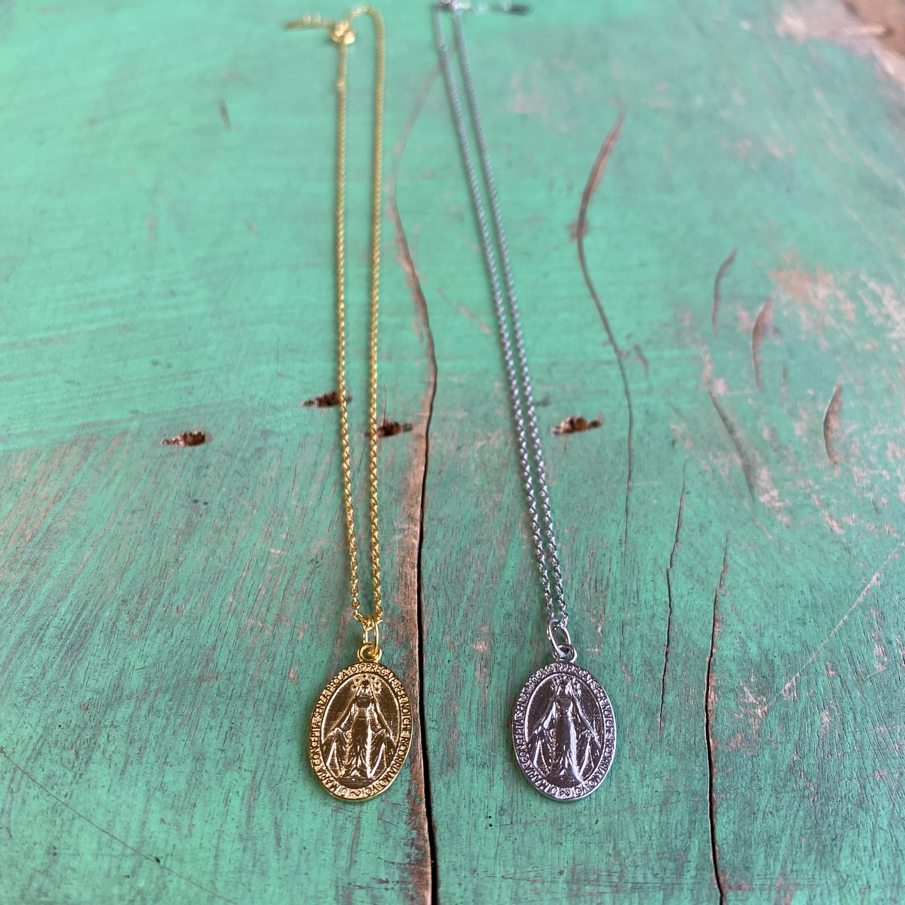 Sterling Silver Miraculous Medal Necklace