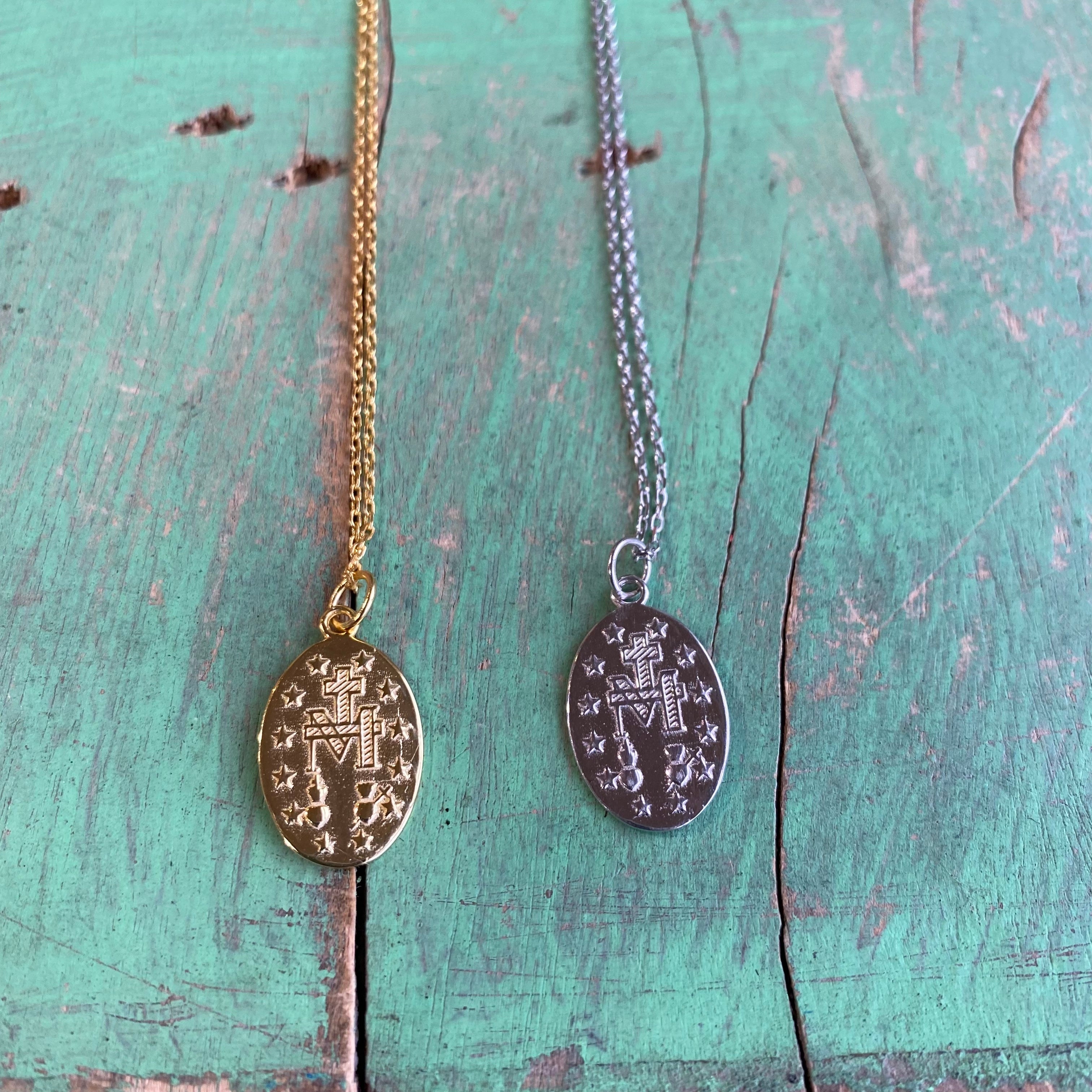Sterling Silver Miraculous Medal Necklace