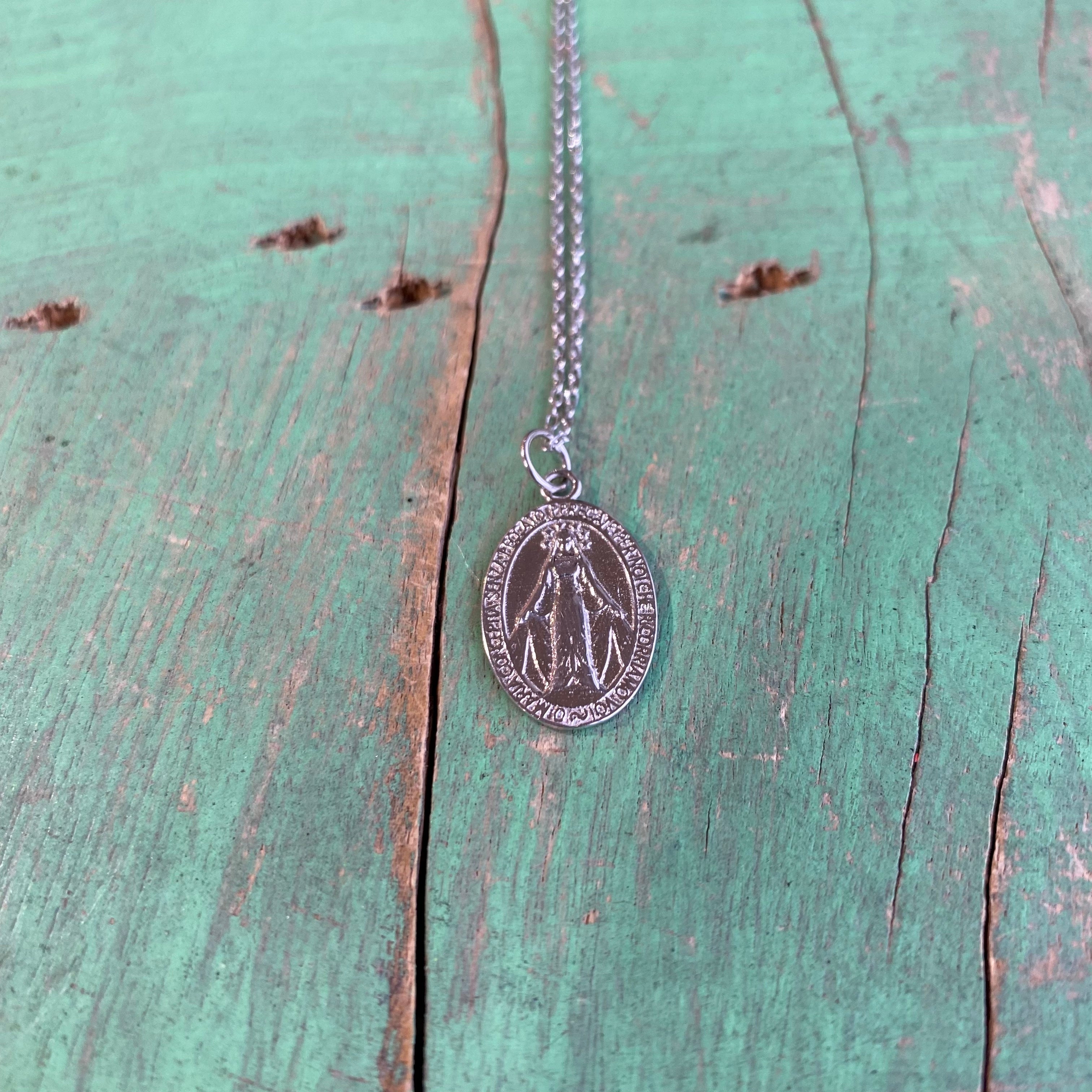 Sterling Silver Miraculous Medal Necklace