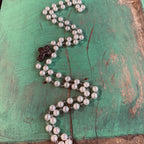 Long Shell Pearl Necklace with Cross