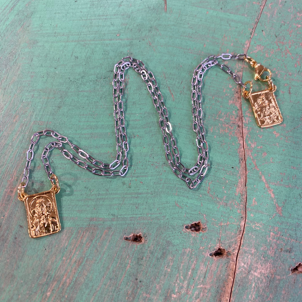 Two-Tone Scapular Necklace