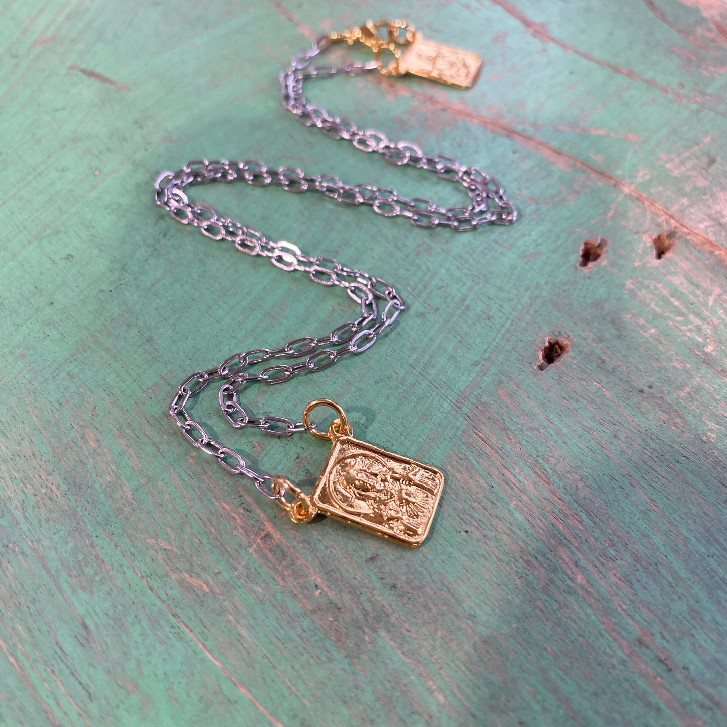 Two-Tone Scapular Necklace