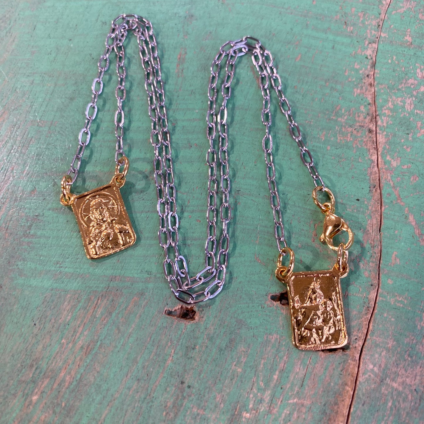 Two-Tone Scapular Necklace