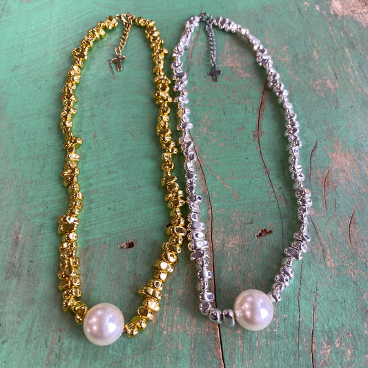 Nugget Bead Pearl Necklaces