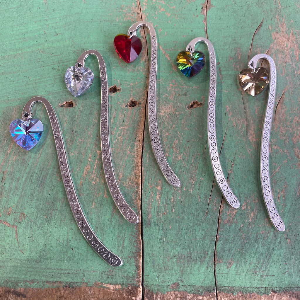 Crystal Heart Bookmarks
