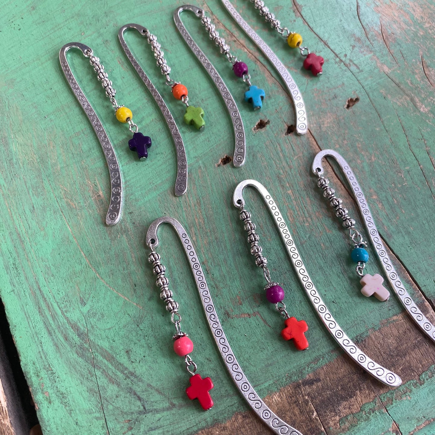 Dangling Colorful Cross Bookmarks