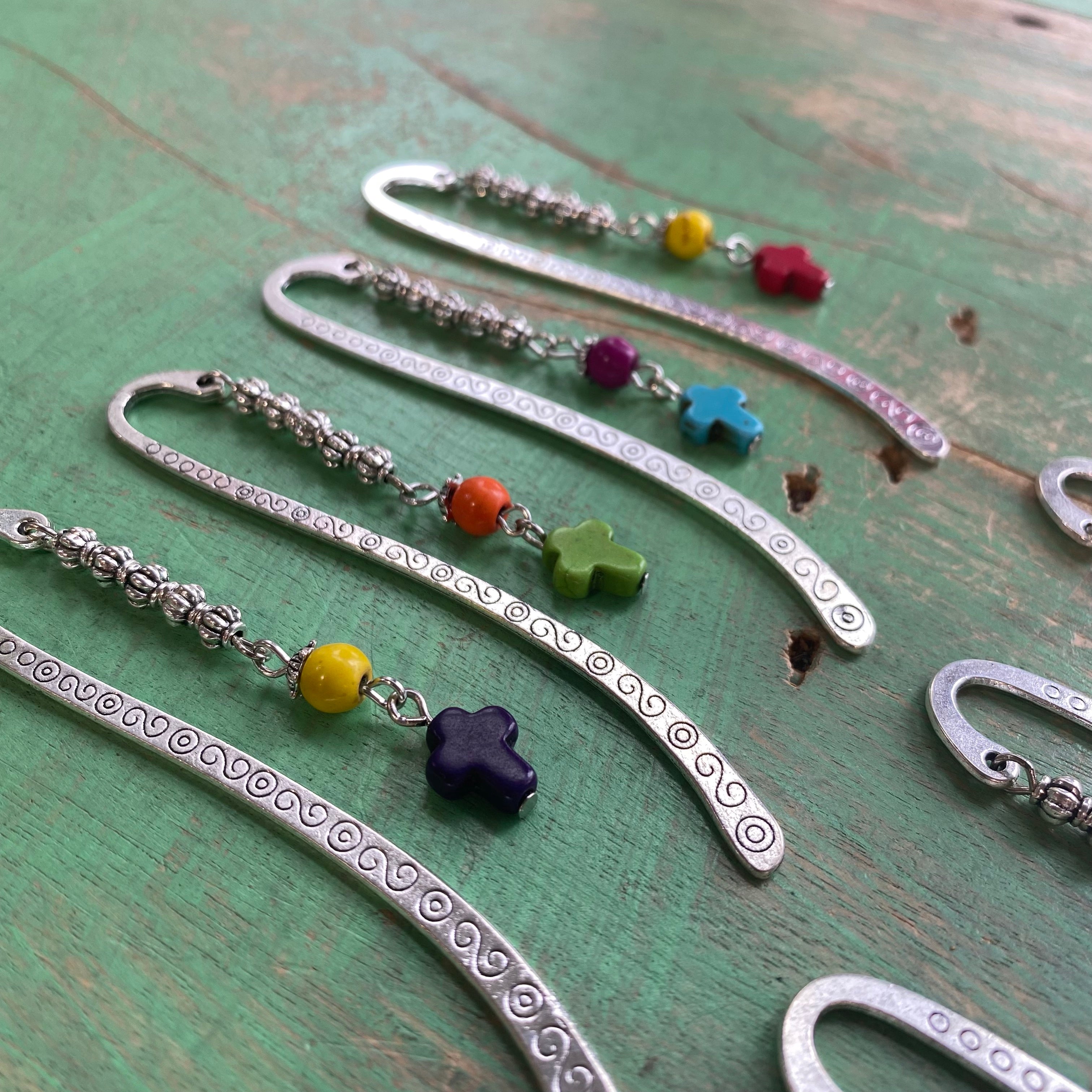 Dangling Colorful Cross Bookmarks