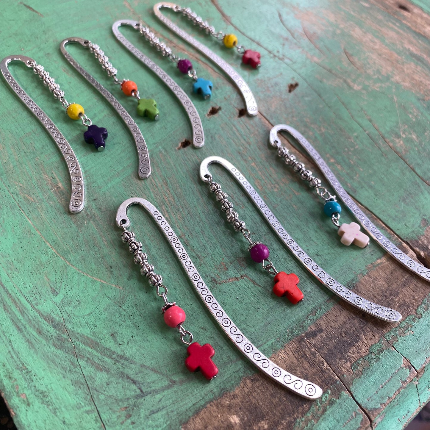 Dangling Colorful Cross Bookmarks