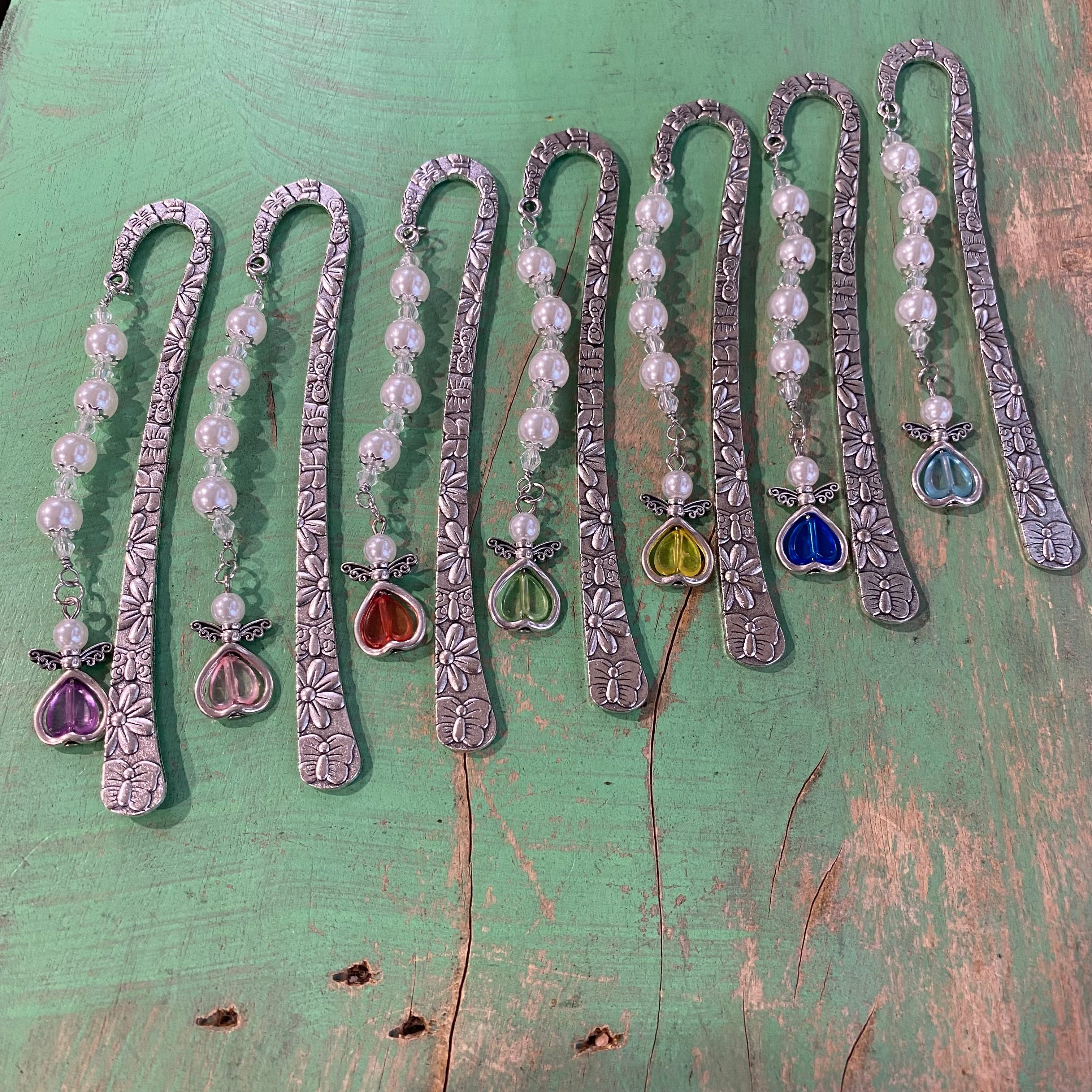 Pearl Flat Crystal Angel Bookmarks